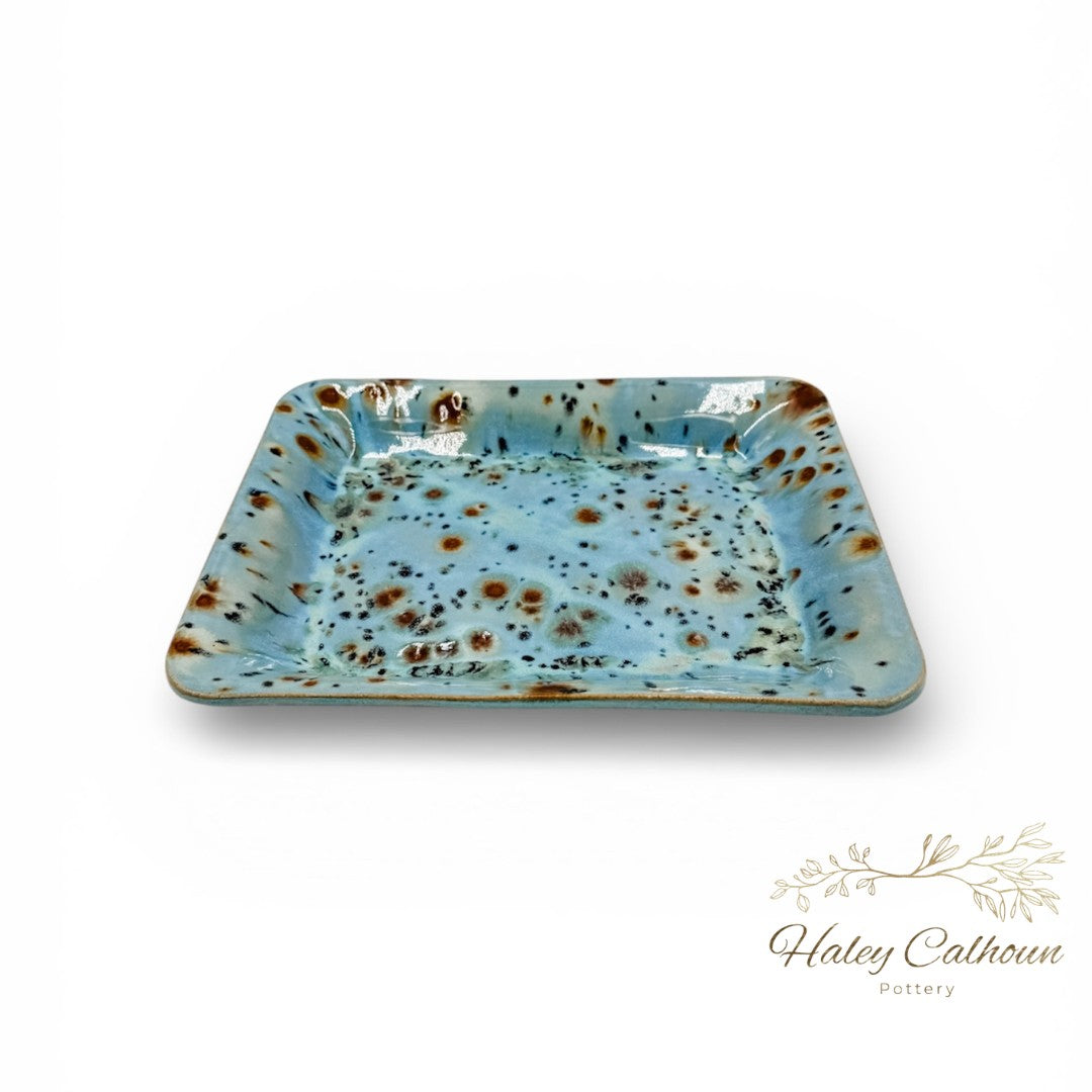 Blue Cheetah Small Rectangular Platter