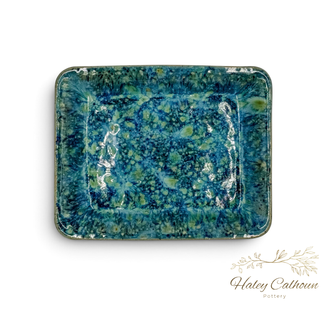 Blue Ice Small Rectangular Platter