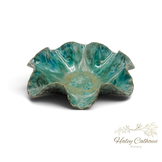 Blue Bay Scalloped Bowl