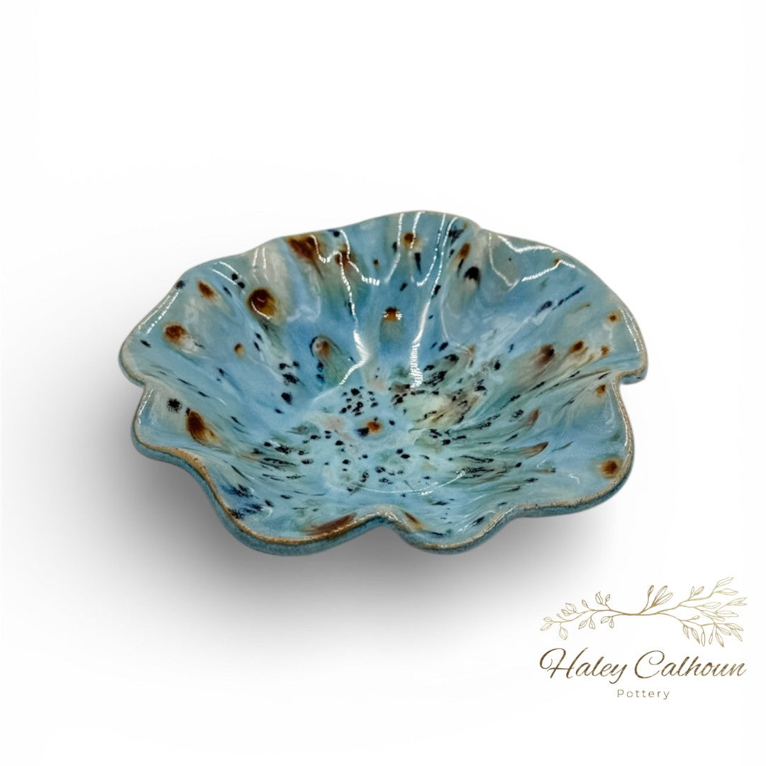 Blue Cheetah Small Round Bowl