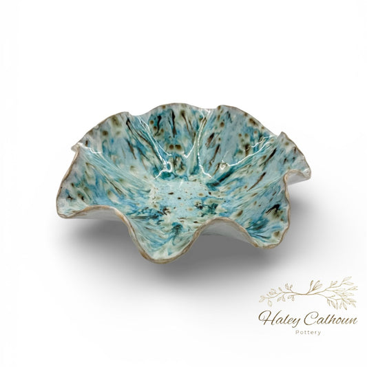 Blue Lagoon Scalloped Bowl