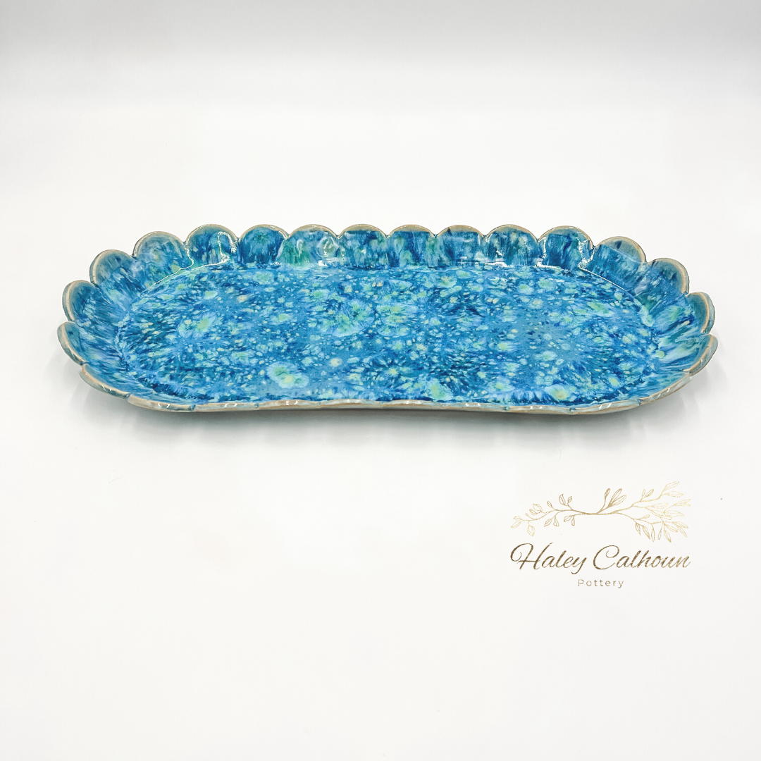 Blue Ice Scalloped Platters