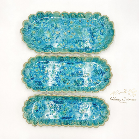 Blue Bay Scalloped Platters