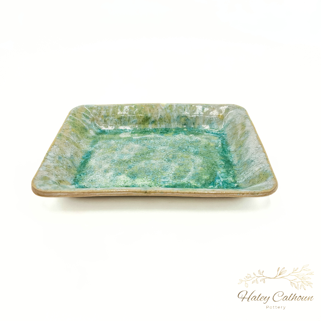 Meadow Green Small Rectangular Platter