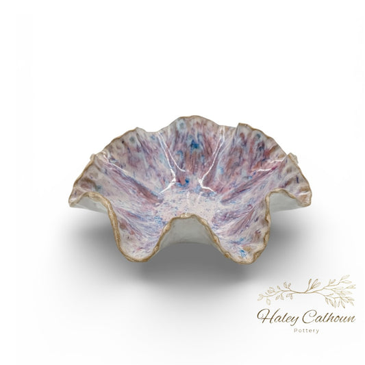 Purple Rain Scalloped Bowl