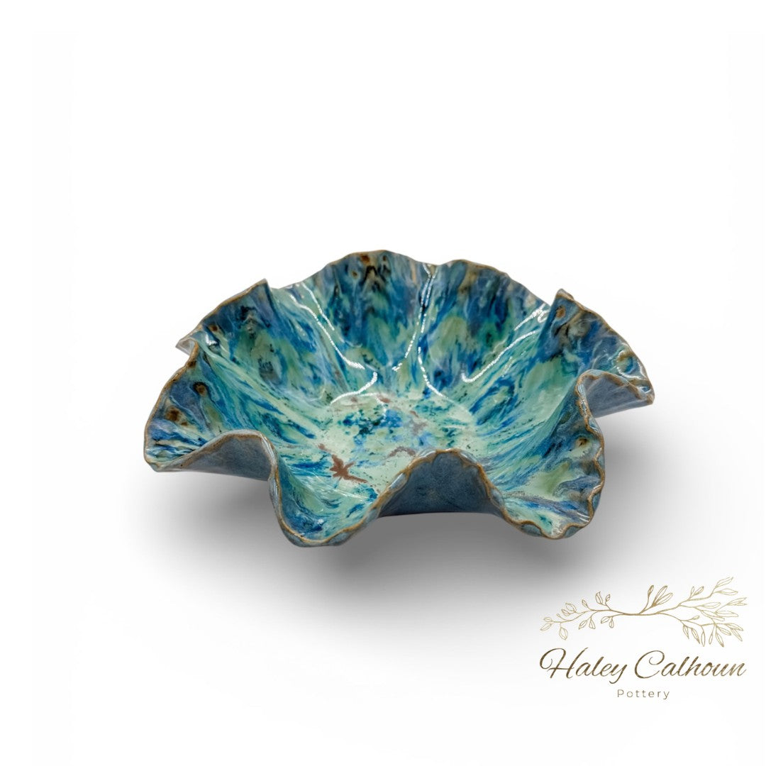 Sapphire Scalloped Bowl