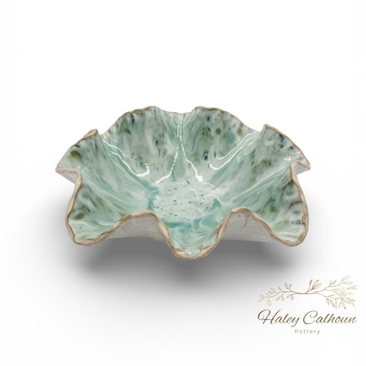 Spring Rain Scalloped Bowl