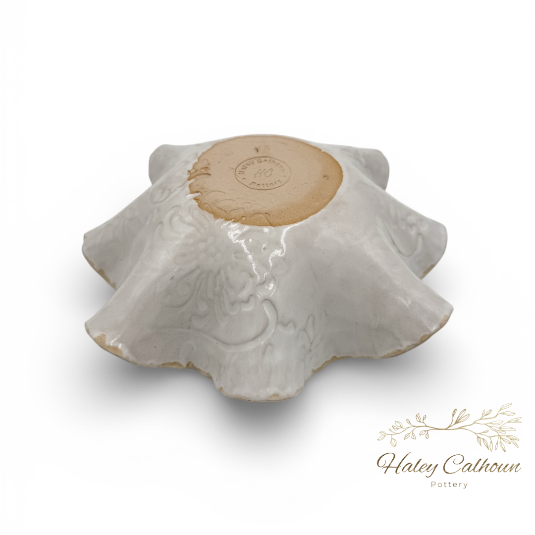 Spring Rain Scalloped Bowl