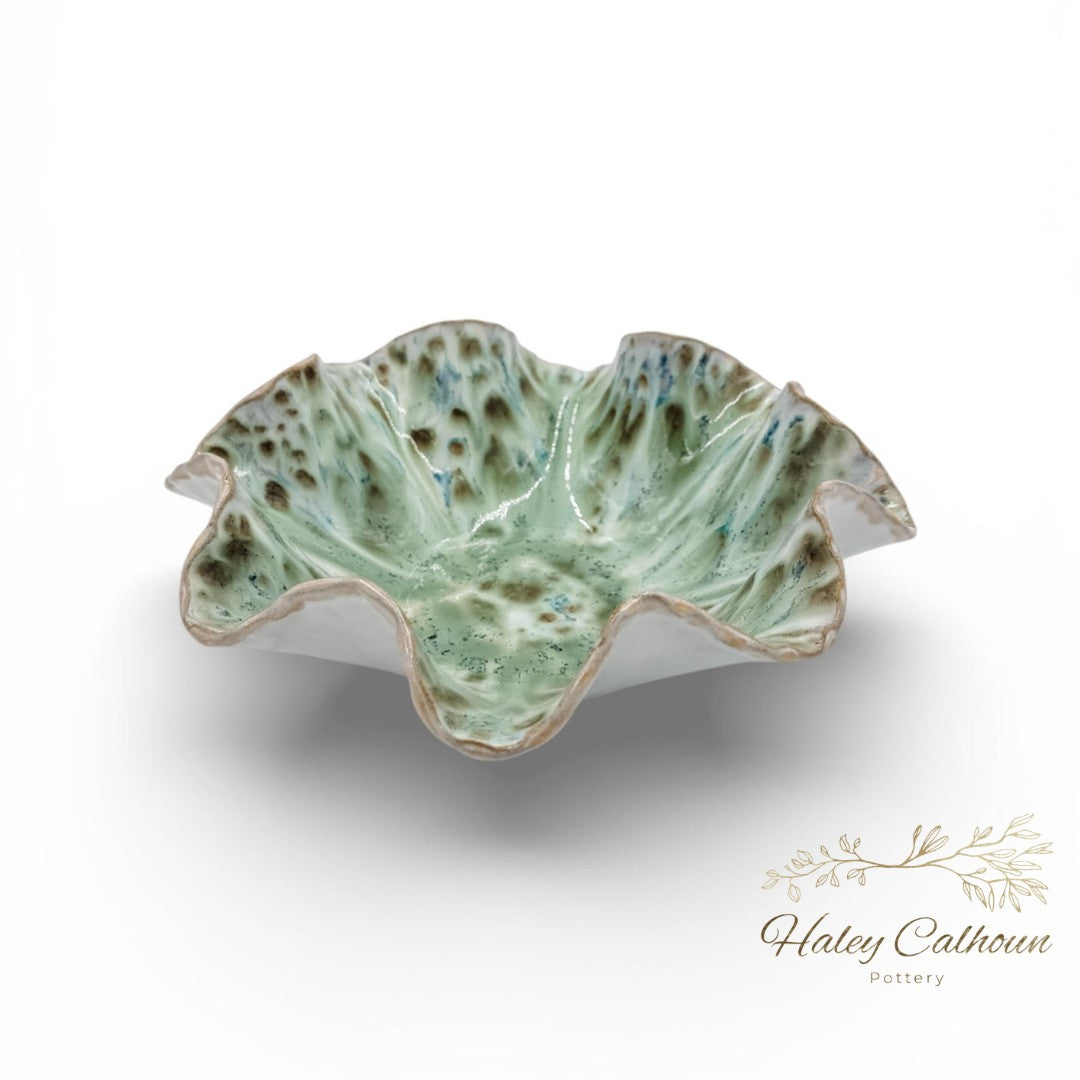 Emerald Falls Scalloped Bowl