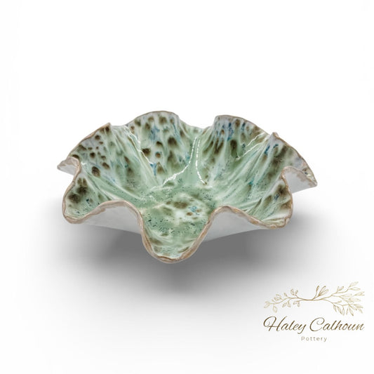 Emerald Falls Scalloped Bowl