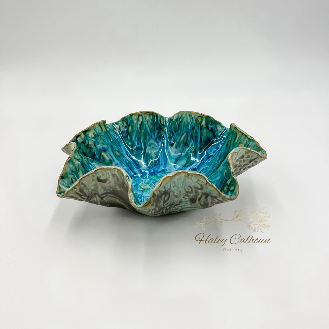 Blue Bay Scalloped Bowl