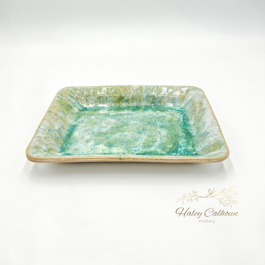 Meadow Green Small Rectangular Platter